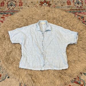 Eleven Stitch Design linen button down shirt size large